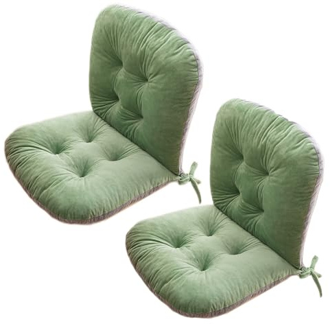 AOPEZIA Stuhlkissen mit Rückenteil Sitz und Rückenkissen mit Bänder Polsterauflage, Gartenstuhlauflage Niedriglehner Auflage Polsterauflage Gartenstuhl(Green,2 Pieces)