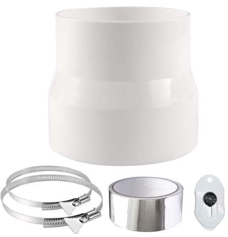 URHRHU Reducer for Extractor Bonnet Round Pipe Adapter 100mm to 115mm with 2 Stainless Steel Hose Clamps Exhaust air Hose Adapter for Ventilation Round Pipe Ventilation Duct