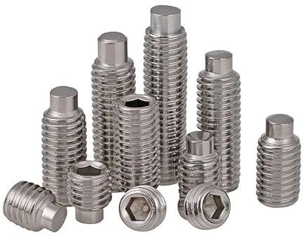 50 Stück M3 x 3 mm ~ 16 mm SUS304 Edelstahl-Innensechskant-Stellschrauben mit Hundespitze Madenschraube ohne Kopf(50Pcs M3x5)