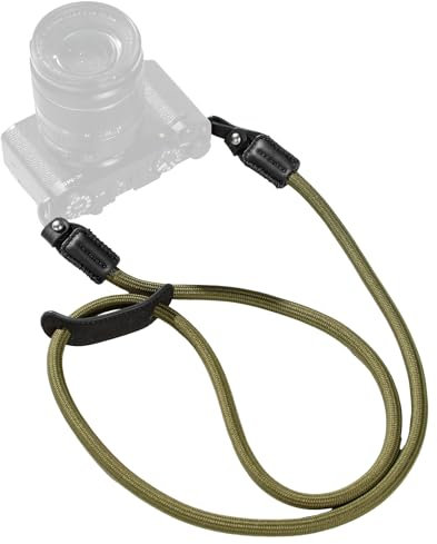 SMALLRIG Correa de Hombro para Cámara, Correa de Hombro Trenzada Ajustable con Junta Tórica y Almohadilla de Cuero para Cámara DSLR o sin Espejo, Verde - 5056