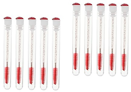 DRESSOOS 20piezas Cepillos Para Extensiones De Pestañas y Maquillaje Tubo Transparente Brillo Para Pestañas y Cejas Para Profesional y Personal