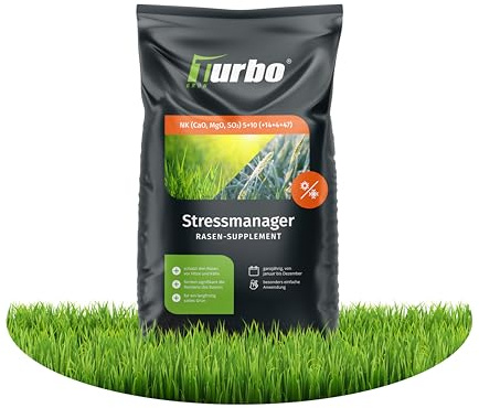 turbogrün® Kaliumdünger Stressmanager 5 kg für 125 m² Rasenfläche | Sommerdünger gegen Hitze- und Trockenstress - Kalium stärkt den Rasen und unterstützt Widerstandskraft und gesunde Pflege