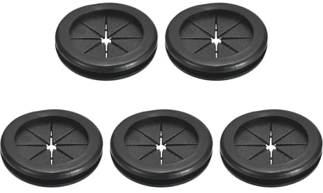 QUARKZMAN 5Pz Guarnizioni Gomma Per Passacavi, Foro Da 32mm, ID 38mm Nero | Tappi Per Foro Passante Doppia Parete Per Elettrovalvola, Guarnizione Per Cablaggio Elettrico
