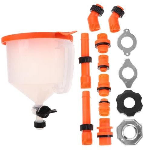 COSMEVIVI Kit De Embudo De Aceite Antifugas 15 Piezas Color Naranja, Herramienta Para Radiador y Sistema De Refrigeración De Automóviles, Accesorio Práctico Para Purga y De Refrigerante