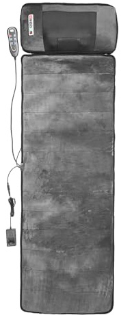 Tapis De Massage Complet 50 X 165 Cm, Matelas De Massage Intelligent À 9 Vitesses Avec Coussin Lombaire Gonflable Et Télécommande, Masseur De Nuque, D'épaules Et De Dos Pour Soulager La Douleur