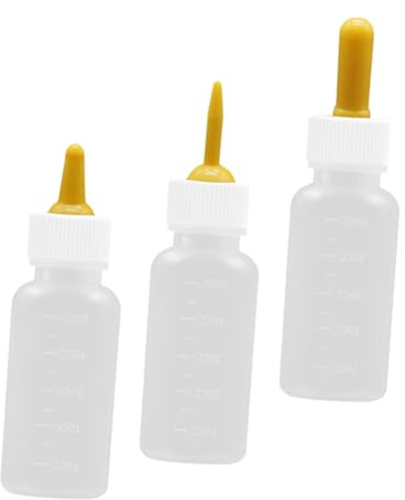 VILLFUL 3 Stück Teiliges Nagetrinkflaschen für Kleine Haustiere Flexible Langlebige Welpen und Katzenmilchflaschen Bpa Freie Leicht zu Reinigende Fütterungsflaschen für Kaninchen und