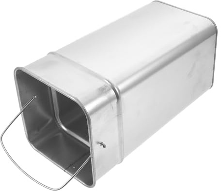 SOIMISS Müllbehälter aus Verzinktem Blech, Silber, Tragbar mit Griff | Mülleimer Schmal 15cm, Große Kapazität, Mattes Retro Design, Gestreifter Korpus