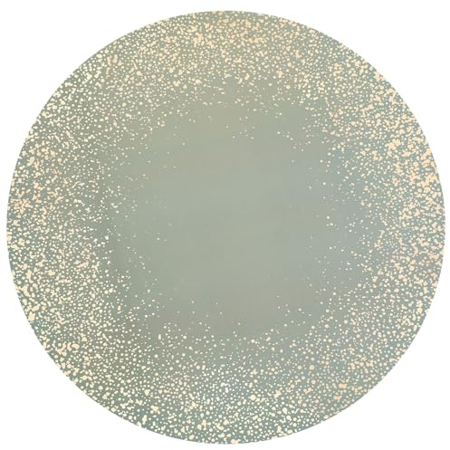 Set di 6 tovagliette rotonde luccicanti verdi salvia e oro, sottopiatti festivi per matrimoni, Natale, feste, compleanni, decorazione da tavolo elegante con effetto glitterato