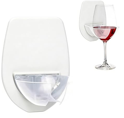 Wine Glass Holder for Bath & Shower,Wall-mounted Suction Cup Drink Holder | wall-mounted cup wine glass holder for bath & shower – secure grip, rust-resistant, holds wine, beer & cocktails hands-free.