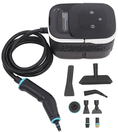 1500W Dampfreiniger 4 Bar Hochdruck, 1250ml Tank 15s Aufheizen, 6 Stufen & 11 Zubehör für Boden Auto Fenster