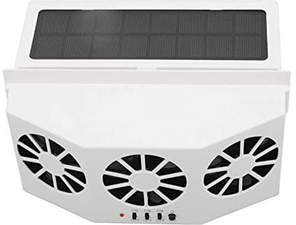 Bewinner Enfriador de Coche con Energía Solar con 3 Ventiladores, Ventilador de Ventilación de Escape de Coche, Gran Angular, Desodorante de Ahorro de Energía, Enfriador de Ventilación de Aire para