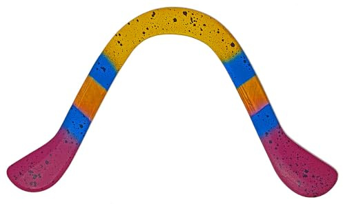 Bumerang Big Mans Links Holz 40 cm Flugweite 40 m Bft.4 Anfänger Bunt