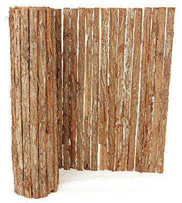 bambus-discount.com Rindenmatte Südtirol 90 x 300cm in Premium-Qualität mit doppelten Rindenstreifen - Niedrige Balkon Sichtschutzmatte 0,9m x 3m