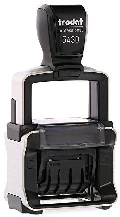 Trodat Professional 5430 custom Datumsstempel mit Wunschtext personalisieren – selbstfärbender Stempel zur korrekten Beschriftung von Dokumenten Belegen Rechnungen & Co (41 x 24 mm | 2 Zeilen)