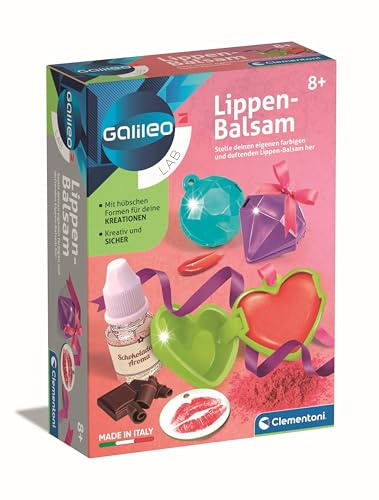 Clementoni Clementoni 59115 Galileo Lab Baume à lèvres, Jouet pour Enfants à partir de 8 Ans, cosmétique à Faire soi-même, kit d'expérimentation coloré pour Les Petits Fans de beauté