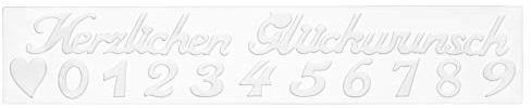 Deko Reliefform Herzlichen Glückwunsch ca. 39,5 x 7,5 cm Weiß Sili