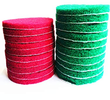 Scheuerschwämme 20 Stück Bohrmaschine Power-Bürste Fliesenschrubber Scheuerschwämme Reinigungsset inklusive 2 Arten von Schleifpads Ersatz für Zuhause Küche Haus Innen- und Außenbereich