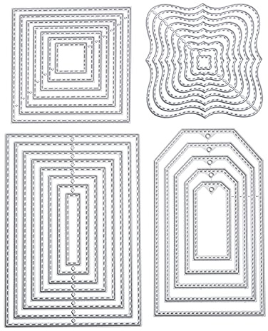 4 st. stansnings stenciler geometrisk uppsättning stansformar kvadratisk rektangulär fyrkantig ram skära präglade mallar stansmallar för scrapbooking album kort konst hantverk
