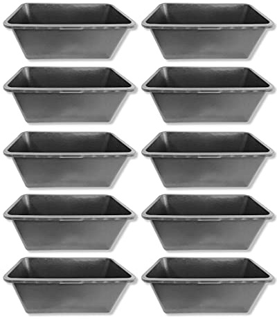 10er Set DEWEPRO® Mörtelwanne - Mörtelkasten - Baueimer für Garten und Baustelle, Kunststoffwanne eckig 60 Liter