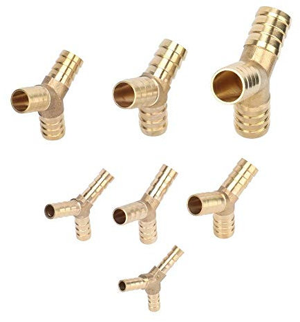 Industrieller Gartenbau-Rohrschlauchanschluss Y- Form 3 Way Schlauchkupplung Schnellkupplung Messing Splicer 6/8/10/12/14/16/ 19mm Gartenbewässerungszubehör 1 Pcs (Color : 8mm)