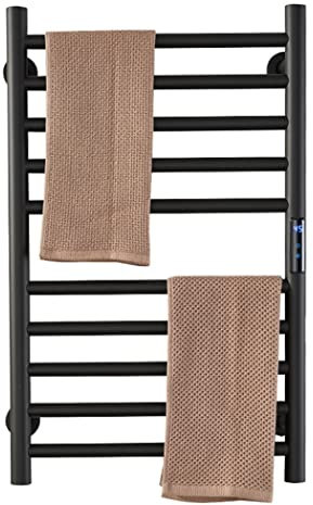 DUDYP Scaldasalviette Portasciugamani Elettrico, con Timer 1-8 Ore, Scalda Asciugamani con Controllo della Temperatura, 8 Barre Stendibiancheria Riscaldato A Parete, Hardwired