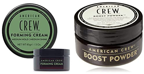 American Crew Classic Forming Cream 85 g & Classic Boost Powder, 10 g, Stylingpuder für Männer, Haarprodukt mit mittlerem Halt, Stylingprodukt für dichteres, griffigeres Haar & ein mattes Finish