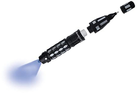 LEXIBOOK - Spy Mission, Spy pen with invisible ink to write secret messages, UV decoding lights and secret compartment, black, RPSPY02