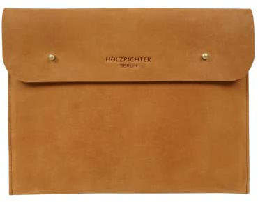HOLZRICHTER Berlin - Tablet Sleeve 11” (No 3-3), Leder Schutz-Hülle für iPad Air & Pro, Tablet Bag 20,5x26,5x1cm, Echtleder Tablet Case, Camel