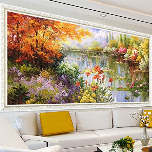 Instarry DIY 5D Diamond Painting Bilder Full Groß Natur Landschaft Seerose Wall Decor 120x50 cm