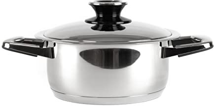 MABAMAHO Töpfe Pfannen Bräter Collection, alle Herdarten + Induktion, hochwertiger 18/10 Edelstahl, Deckel mit Thermoknopf, Sandwichboden