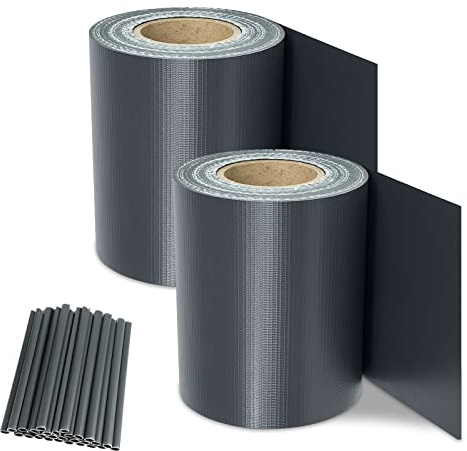 Yakimz Bande brise-vue pour double mate, 100 m x 19 cm, en PVC, avec 80 clips, film de clôture, brise-vent, opaque, protection contre le vent, pour clôture de jardin, balcon, anthracite