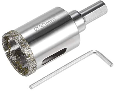 TA-VIGOR 30mm Diamond Drill Bit Glass Hole Saw Set, Hollow Core Drill Bit with Spotting Drill Bit, Tile Hole Cutter Set Core Drill Bits Center Pilot for Ceramics Porcelain Tile Bottles Pots Brick