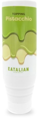 EATALIAN by AMZ BETTER Topping con Sabor a Pistacho, Crema Dulce Proteica en Squeezer de 500 gr, Made in Italy, Salsa de Pistacho Ideal para Decorar Helados, Postres y Dubai Chocolate