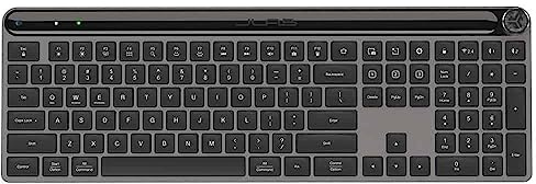 JLab Epic Advanced Wireless Keyboard - Multi Device Backlit Rechargeable Bluetooth Keyboard with 2.4G USB Connectivity, Slim Design Full Size Office Keyboards with Quiet Keys for PC/Laptop/Apple Mac