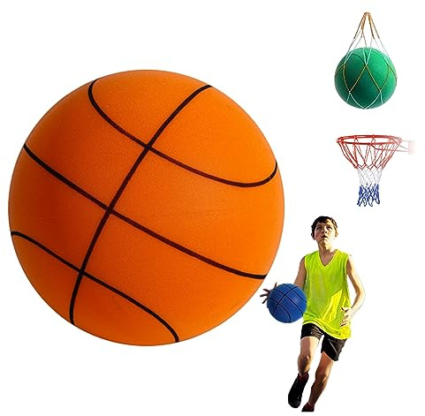 ViCUULY Basketball, Indoor-Training, Leiser Ball, Weiches Schaumstoffball-Spielzeug, Hochelastisch, Interaktiver Spielzeug-Basketball Für Kinder Und Erwachsene (Diameter 9.45'', Orange)