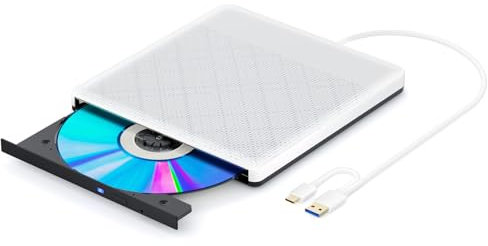 Dainty External CD/DVD Drive for Laptop Portable CD/DVD Burner USB 3.0 Optical Disk Drive for for Laptop Mac, DVD Player for PC Compatible with Windows /10/8/7 Linux OS