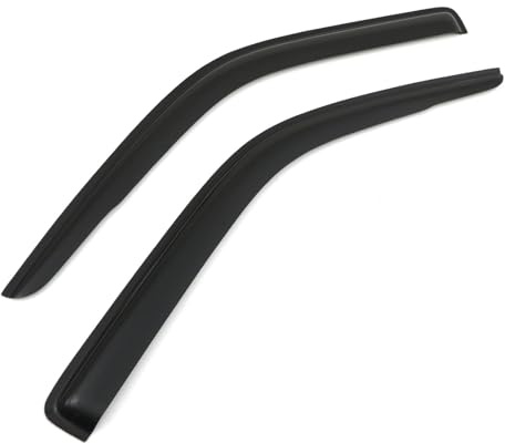 2pc Window Deflectors Compatible With Volkswagen Transporter T5/T5.1 03-15 Black Smoked Rain Sun Guard Tinted Tape-On Window Visors