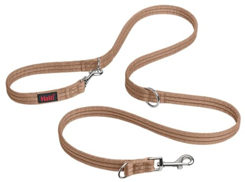 HALTI Doppelführleine - Multifunktionale Hundeleine zum Trainieren und Gassigehen mit Ihrem Hund. Leicht und mit Neopren gepolsterte. Für Welpen geeignet (Größe Klein, Wüstensand, 2m)