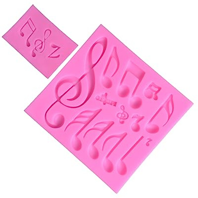 Alipis 2pcs Note Cake Mold Musical Notes Fondant Mold Silicone Baking Tool for DIY Cookie Candy Decorating Music Party Craft