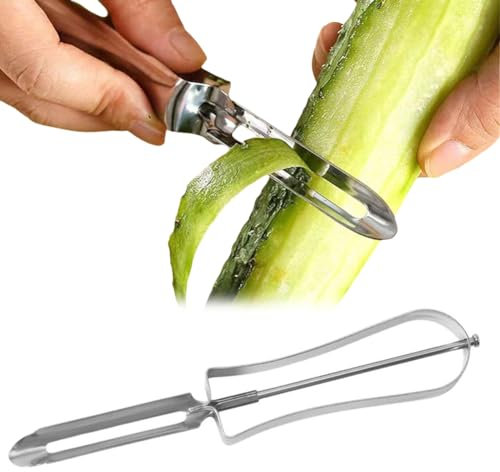 Kitchen Vegetable Peeler Stainless Steel Rotary Peeler,Professional Vegetable, Potato, Carrot Peeler,Rust Resistant Silver Peeler with Ergonomic Handle,for Vegetable and Carrot Fruit
