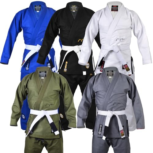 MAR INTERNATIONAL BJJ Gi for Men Women, Brazilian Jiu Jitsu Gi, Uniform Kimonos 450-GSM, Sweat-Wicking Fabric, Cold Machine Washable, IBJJF Compliant - 62B-GRN-A1