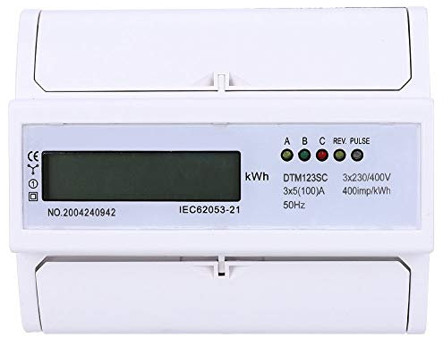 Stromzähler, 3-Phasen-Smart-Meter, LCD-Display mit DIN, Schieneninstallation, für Haushalt und Industrie