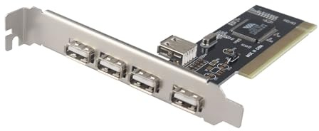 HALJIA 5 Ports USB 2.0 PCI Card Adapter USB 2.0 Hub Converter Adapter to 480Mb/s PCI Expansion Card High Speed PCI Mutiple Ports Expansion Card Adapter for PC Desktop Computer