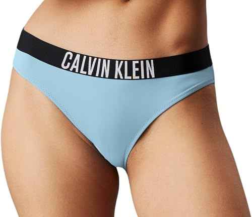 Calvin Klein Braguita de Bikini Mujer con Logotipo en la Cintura, Azul (Skim Blue), XL