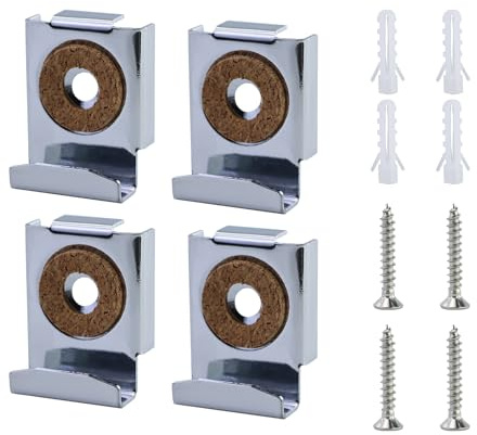 Lot de 6 supports muraux pour miroir avec chevilles et vis, sans cadre, pour miroir lourd, verre dans les salles de bains et les toilettes