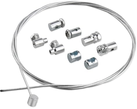 1,2M Ø1,5mm Câble d'Embrayage Universel en Acier Zingué, avec 2 Serre-Câbles Inclus, pour Moto, Tondeuse et Quad, Câble D'accélérateur Universel, pièces universelles pour Remplacement ou Réparation