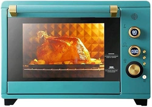 LABLADUO Horno Tostador Eléctrico, Mini Horno 1800 Watts, Horno for Pizza, Mini Horno, Elementos Calefactores De Acero Inoxidable, Bandeja for Migas Extraíble, Rango De Temperatura 28~230 ℃(Green)