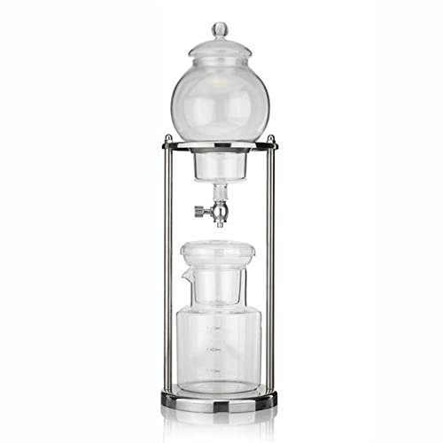 Cafeteras Cafetera de goteo Cafetera espresso Máquina de bebidas frías Cafetera Cafetera de goteo para hielo Filtro de vidrio reutilizable Herramienta de percolador (Dorado 600 ml) (Plateado 600 ml)