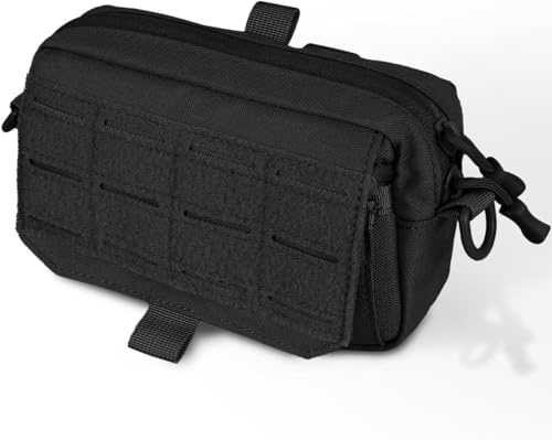 Tactique Molle Pouch, 600D Nylon Imperméable Utility Tool Pouch avec Fermeture à Déchirure, Sac Tactique Molle pour Randonnée Chasse Camping