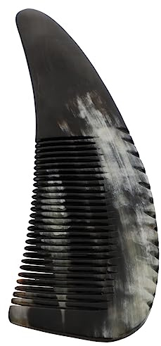 WRITWAA Massagekamm Aus Natürlichem Yakhorn Feinzahnig Ergonomisch Geformt Rutschfest Für Zuhause Und Kopfhautmassage Schwarz